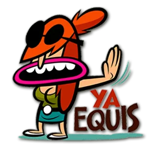 ✋ 2fe2cb78 YA EQUIS kreskówka, kobieta, wyraz, rysunek, hiszpański whatsapp sticker