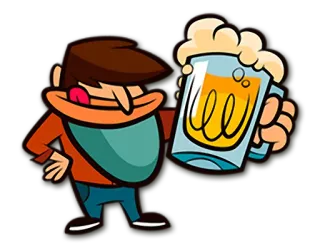 🍺 390d5771 kreskówka, piwo, picie, impreza, alkohol whatsapp sticker