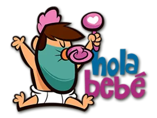 👶 4cc40d5e hola bebé dziecko, powitanie, hiszpański, słodki, kreskówka, hola bebe whatsapp sticker