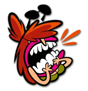 😱 701abda4 kreskówka, krzyk, złość, potwór, animacja, wyraz twarzy whatsapp sticker