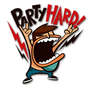 🤘 7fde441f HARD! Rock, Muzyka, Podekscytowany, Kreskówka, Twardy whatsapp sticker