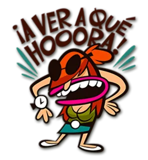 🤔 cea111e1 ¡A VER A QUE HOOORA! Kreskówka, Wyraz, Poirytowany/a, Kobieta, Krzyczący, Zegar whatsapp sticker