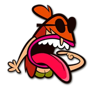 😜 da6c5d76 kreskówka, język, obraźliwy gest, zły, ilustracja, postać whatsapp sticker