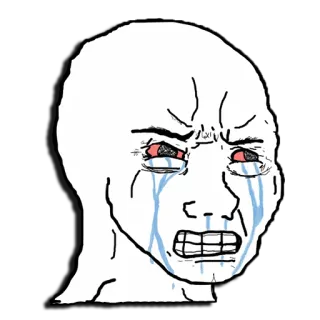 🤬 215ed5ce Wojak wojak, crying, meme, internet, sad, emotion, angry telegram sticker