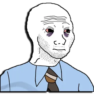 🙁 3f365ac3 wojak, meme, sad, depressed telegram sticker