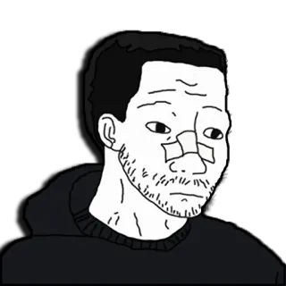 😕 66f4770a wojak, meme, character, sad, injured telegram sticker