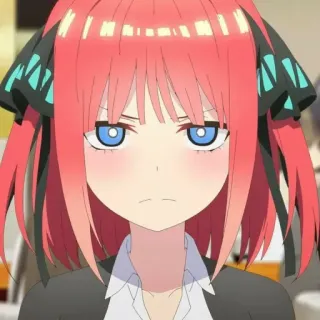😠 9606ac49 Nino Nakano The Quintessential Quintuplets Anime, Gadis, Rambut merah, Nino Nakano, The Quintessential Quintuplets telegram sticker