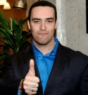 👍 03efcf7d man, duim omhoog, pak, portret telegram sticker