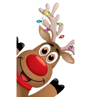 🫥 44bf14ab Rudolph Rodolphe, Renne, Noël, Fêtes, Dessin animé, Festif, Hiver telegram sticker