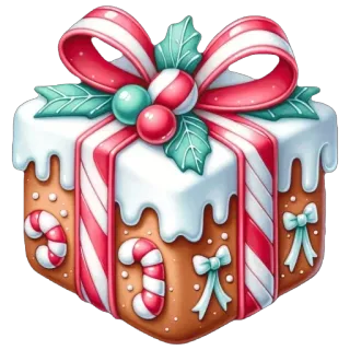 🫥 7c2d2b84 cadeau, cadeau, noël, sucre d'orge, fête, pain d'épices telegram sticker
