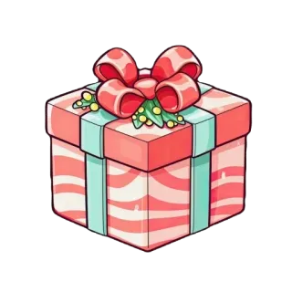 🫥 8b3ab34e cadeau, présent, boîte, fête, surprise, ruban, noël telegram sticker