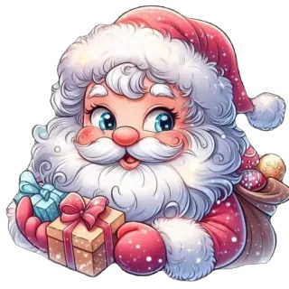 🫥 bc2cfdde Santa Claus Père Noël, Noël, fêtes, cadeaux, festif, dessin animé, hiver telegram sticker