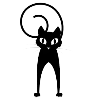 😏 621376f9 검은 고양이, 고양이, 동물, 실루엣, 스티커, 만화 telegram sticker