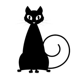 🤠 ba294194 고양이, 검은 고양이, 동물, 애완동물, 애완동물, 고양이과 telegram sticker