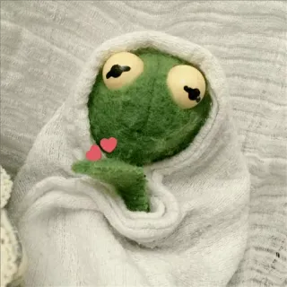 😕 104afe5f Kermit the Frog Kermit, Ếch, Muppet, Dễ thương, Trái tim, Che phủ, Ấm cúng, Xanh lá telegram sticker