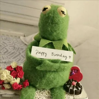 🙄 7561a8cf Kermit Happy Birthday Ếch Kermit, Chúc mừng sinh nhật, Sinh nhật, Muppet, Con rối telegram sticker