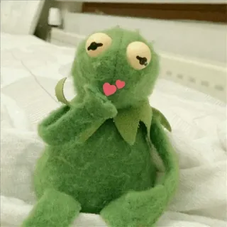😧 9808c315 Kermit Kermit ếch xanh, Muppets, ếch, con rối, trái tim, tình yêu telegram sticker