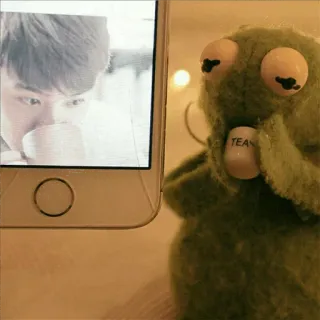 🙄 bbcd959b TEA trà, con rối, điện thoại thông minh, đồ uống, đồ uống, thư giãn telegram sticker