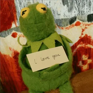 🥺 cf17e825 Kermit I love you kermit, muppet, yêu, chào, dễ thương, ếch telegram sticker