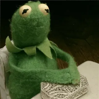 😜 ed25fee8 Kermit the Frog Kermit, ếch, con rối, meme telegram sticker