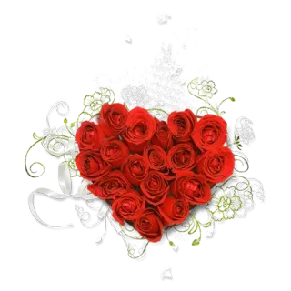 😢 536895ef Herz, Rosen, rote Blumen, Blumenmuster, Liebe, romantisch telegram sticker