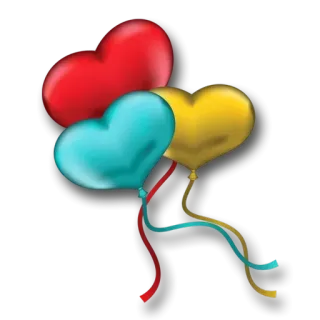 😶 b77d2ad7 Herz, Luftballons, Liebe, Party, Feier, Valentinstag telegram sticker
