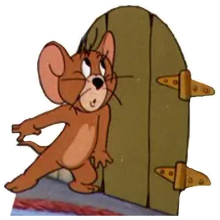 👌 45207f35 Jerry Mouse Tom and Jerry การ์ตูน, หนู, แอนิเมชัน, ตัวละคร, ตลก, ประตู telegram sticker