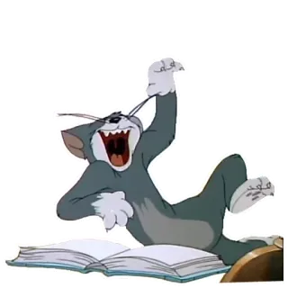 🤘 97a47d2e Tom Cat Tom and Jerry การ์ตูน, แมว, หงุดหงิด, ตลก, รำคาญ, อ่าน, เครียด telegram sticker