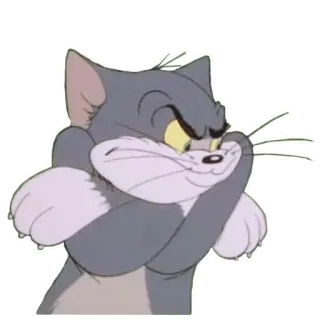 ✋️ 986c47c0 Tom Cat Tom and Jerry แมว, การ์ตูน, ทอมแอนด์เจอร์รี่, โกรธ, สีหน้า, วางแผน telegram sticker