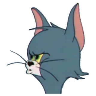 ✌️ cbbf7e41 Tom Cat Tom and Jerry แมว, การ์ตูน, มีม, สีหน้า, หงุดหงิด telegram sticker
