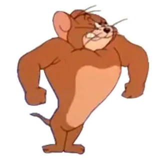 💪 ccad50c8 Jerry เจอร์รี่, หนู, การ์ตูน, มีกล้าม, ทอมแอนด์เจอร์รี่, ตลก telegram sticker