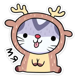 🦌 70e1201c MG sticker, animal, deer, cartoon, cute, furry, animal costume telegram sticker