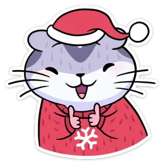👍 829a7830 hamster, christmas, snowflake, winter, cute, festive, animal telegram sticker