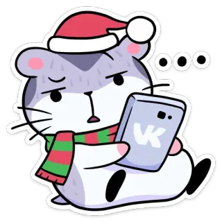 🤔 bb94c91a hamster, christmas, holiday, scarf, hat, cartoon telegram sticker