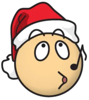 🎶 00f252c6 漫画, クリスマス, サンタ帽子, 笛, 音符 telegram sticker