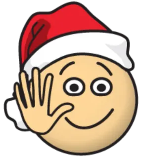 👋 59af0d9f 絵文字, サンタ帽子, クリスマス, お祝い, ホリデー, 手を振る telegram sticker