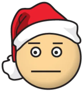 😐 d2bb3220 クリスマス, 帽子, 絵文字, 面白い, ミーム, ニュートラル, 顔 telegram sticker