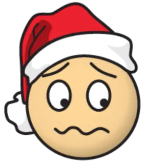 😖 da5b85c2 クリスマス, 絵文字, サンタ帽子, 悲しい, お祝い, ステッカー telegram sticker