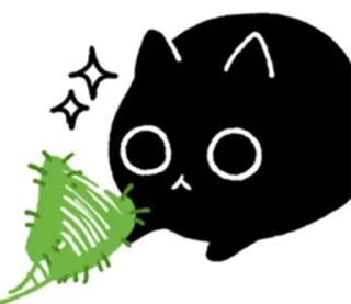 😴 954cd03d Katze, schwarze Katze, süß, Tier, Cartoon, kawaii whatsapp sticker