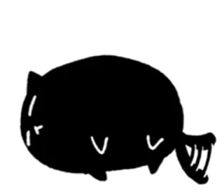 🤤 e2847d26 Katze, schwarz, Tier, niedlich, Cartoon whatsapp sticker