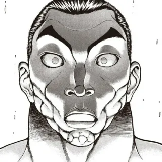 👀 87378322 Yujiro Hanma Baki Manga, Anime, Martial arts, Gespierd, Gezicht telegram sticker