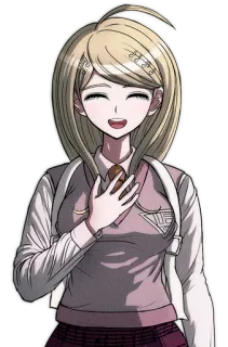 βΊοΈ 23ee6463 Kaede Akamatsu Danganronpa V3: Killing Harmony anime, manga, danganronpa, kaede akamatsu, smiling, character whatsapp sticker