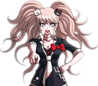 π a6000ded Junko Enoshima Danganronpa anime, girl, pink hair, danganronpa, junko enoshima whatsapp sticker
