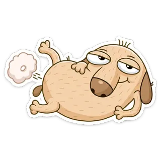 😏 c15a5214 강아지, 만화, 방귀, 웃긴, 동물, 스티커 telegram sticker