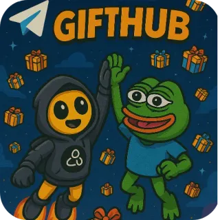🔥 7f5d9921 GIFTHUB gifthub, pepe, grenouille, émoticône, cadeaux, fête telegram sticker