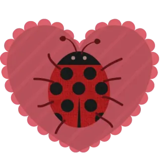 💖 451ed44e 무당벌레, 하트, 곤충, 사랑, 스티커, 귀여운, 빨간색, 자연 telegram sticker