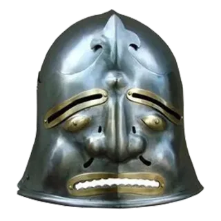 😢 df34180a 头盔, 盔甲, 中世纪, 历史, 金属, 脸, 武器 telegram sticker
