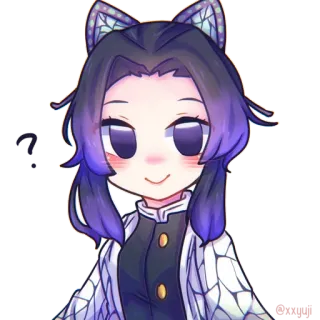 ❔ 131e00f7 Shinobu Kocho Demon Slayer Anime, Demon Slayer, Shinobu Kocho, Dessin animé, Papillon, Chibi telegram sticker