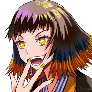 😏 29d8219e @XXyuji Anime, Yeux jaunes, Personnage, Femme telegram sticker