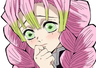 😳 5b83293c Mitsuri Kanroji Demon Slayer Anime, Demon Slayer, Mitsuri Kanroji, Cheveux Roses, Mignon, Personnage telegram sticker